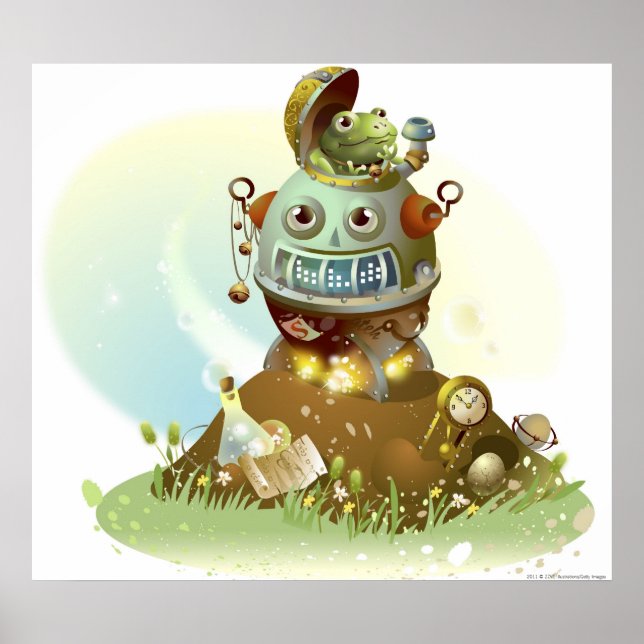 Frog coming out from an UFO Poster (Front)