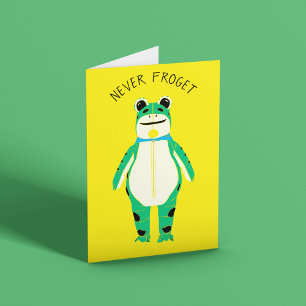 Frog Costume Protester Custom Message Card