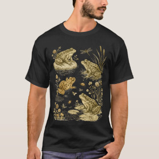 Frog cottagecore life vintage botanical graphic T-Shirt