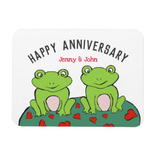 Frog couple wedding anniversary magnet