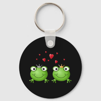 Frog Couple with hearts. Keychain