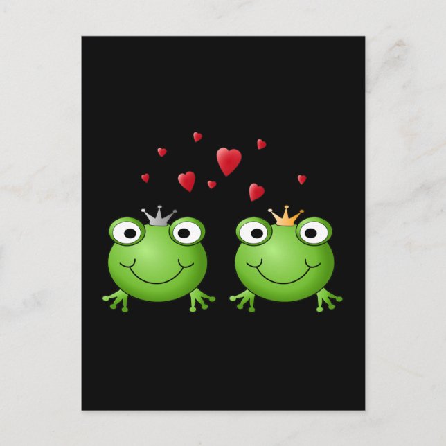 Frog Couple with hearts. Postcard (Front)