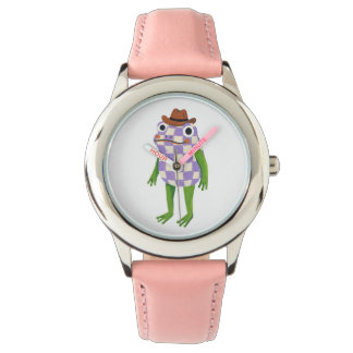 Frog Cowboy Watch – Cute Black & White Design