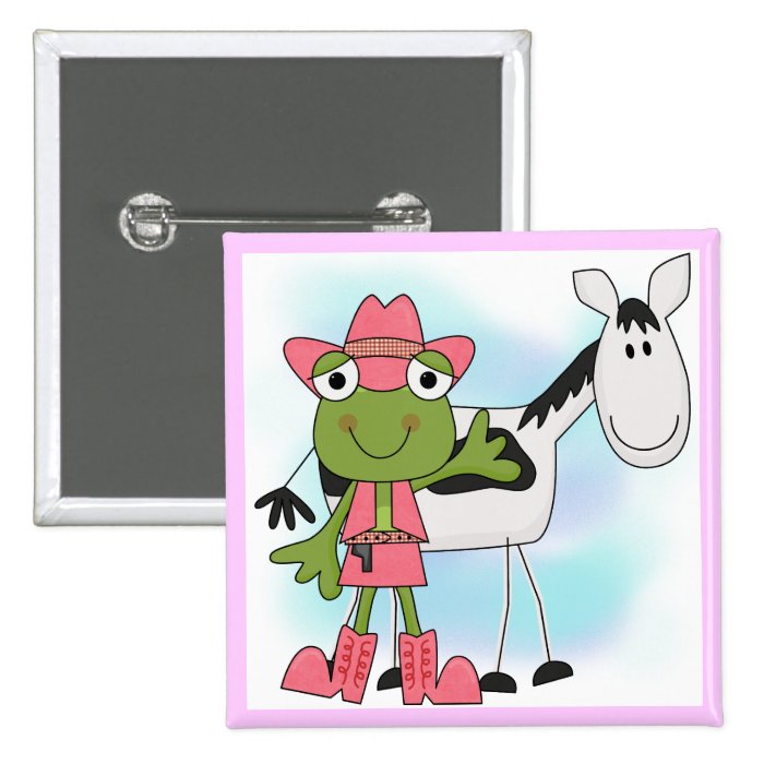 Frog Cowgirl Tshirts and Gifts Buttons