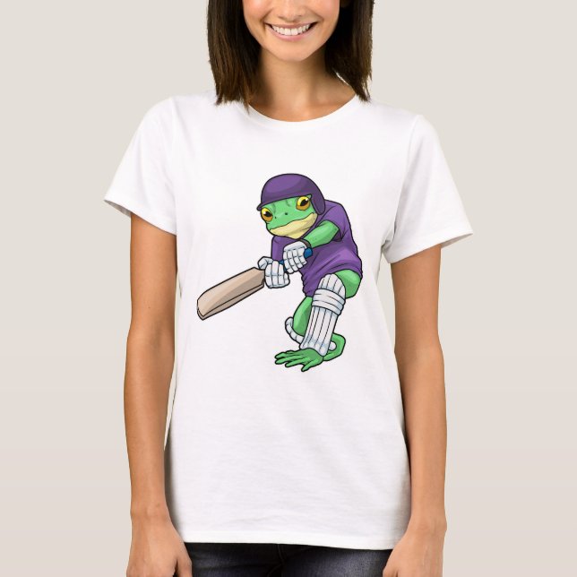 Frog Cricket Cricket bat Sports T-Shirt (Front)