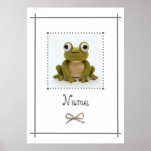 Frog Crochet Baby Nursery Wall Art Custom 