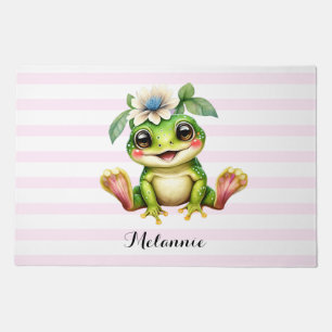 Frog Cute Animal Welcome Girl  Doormat