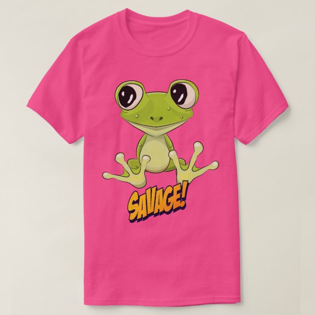 Frog Cute Kawaii toon T-Shirt (Design Front)