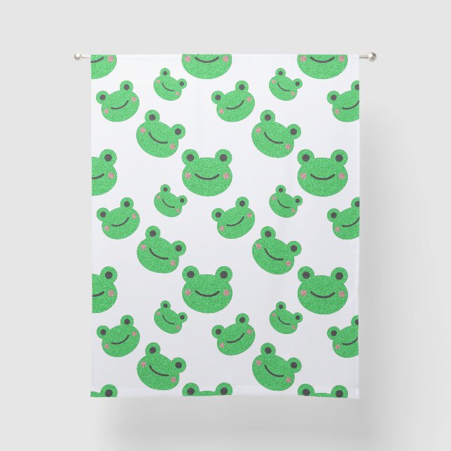 Frog Cute Kids Sheer Curtains (Front)