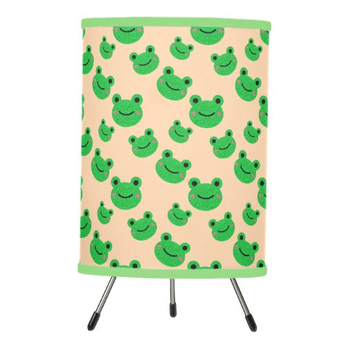 Frog Cute Pattern Green Decor Kids Bedroom Nursery Tripod Lamp