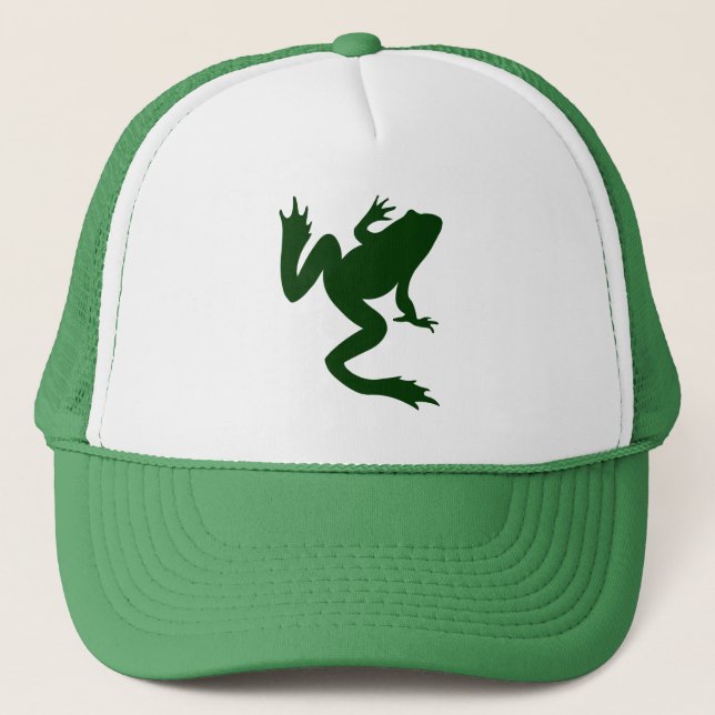 Frog Dark Green Silhouette Trucker Hat (Front)