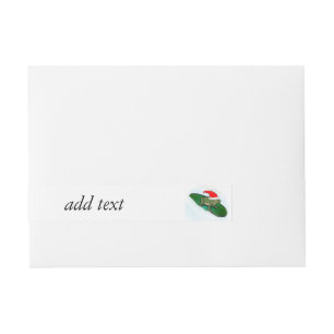 Frog Dashing Through the Snow on a Lily Pad Wrap Around Address Label