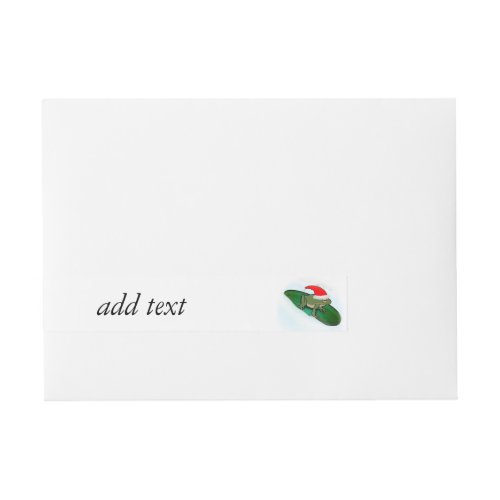 Frog Dashing Through the Snow on a Lily Pad Wrap Around Address Label