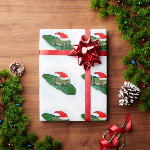 Frog Dashing Through the Snow Wrapping Paper