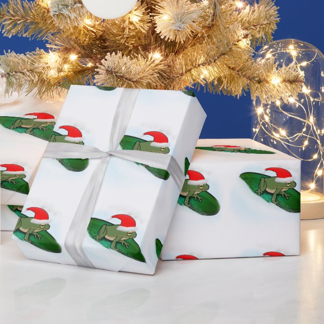 Frog Dashing Through the Snow Wrapping Paper (Holidays)
