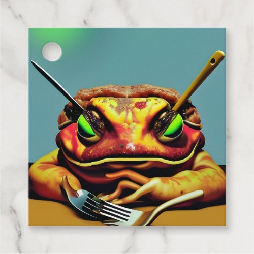 Frog done in surrealism style via AI art Favor Tags