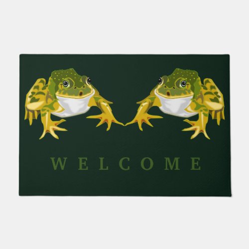 Frog Doormat Welcome _ Custom Color or Text