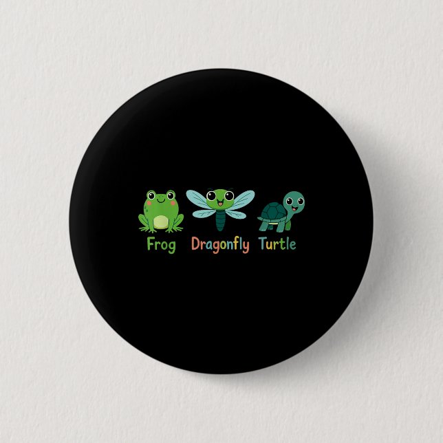 Frog Dragonfly Turtle Humor Subtle Political _1  Button (Front)