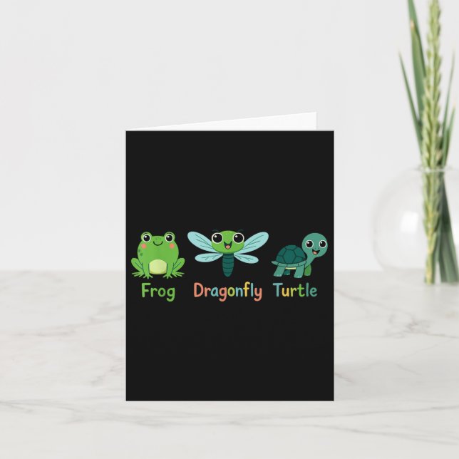 Frog Dragonfly Turtle Humor Subtle Political _1  Card (Front)