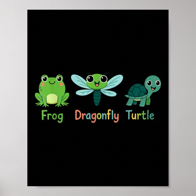 Frog Dragonfly Turtle Humor Subtle Political _1  Poster (Front)