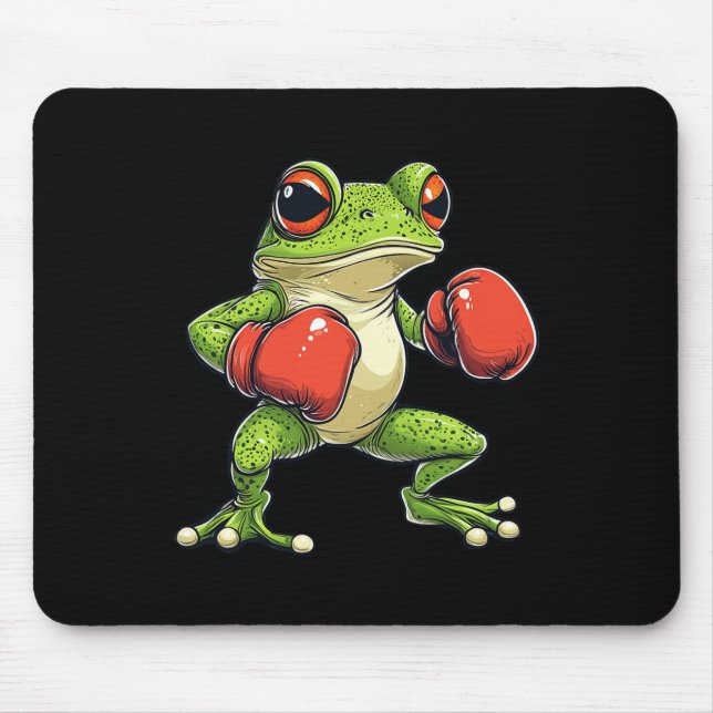 Frog Dressed As A Boxer Funny Boxing  Mouse Pad (Front)