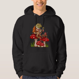 Frog Drinking Tea Mushroom Aesthetic Cottagecore  Hoodie