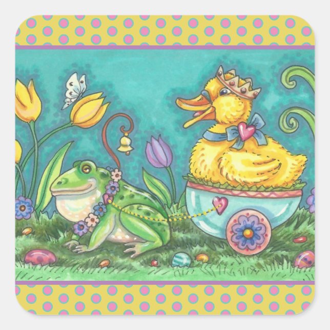 FROG & DUCK PRINCE, SPRING EASTER STICKERS Sheet (Front)