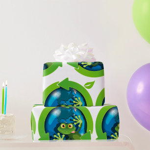 Frog Earth Day Recycling Eco Friendly Wrapping Paper