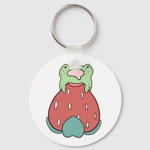 Frog Eating a Strawberry Keychain