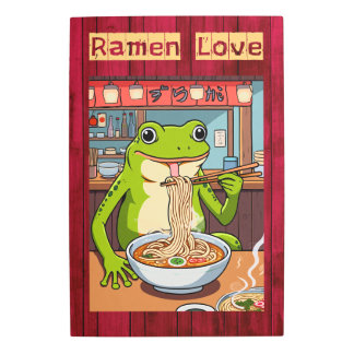Frog Eating Ramen in Japanese Noodle Bar Metal Print