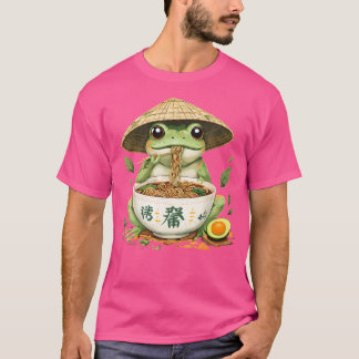 Frog Eating Ramen Japanese Art Cute Anime Lovers T-Shirt