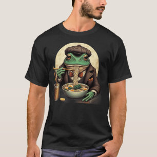 Frog Eating Ramen Kawaii Neko Japanese Noodles Ani T-Shirt