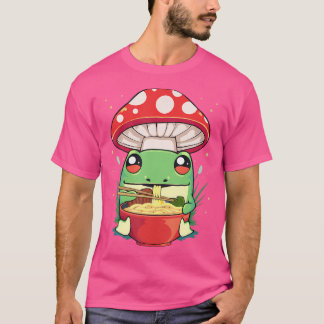 Frog Eating Ramen Noodels With Mushroom Kawaii Fro T-Shirt