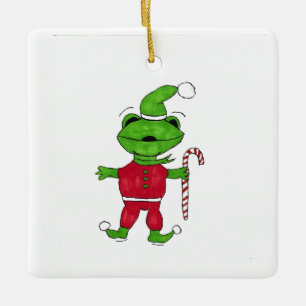 Frog Elf Ceramic Ornament