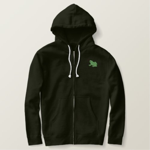 Frog embroidered design embroidered hoodie