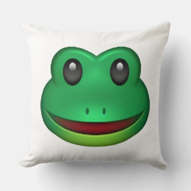 Frog - Emoji Throw Pillow (Front)