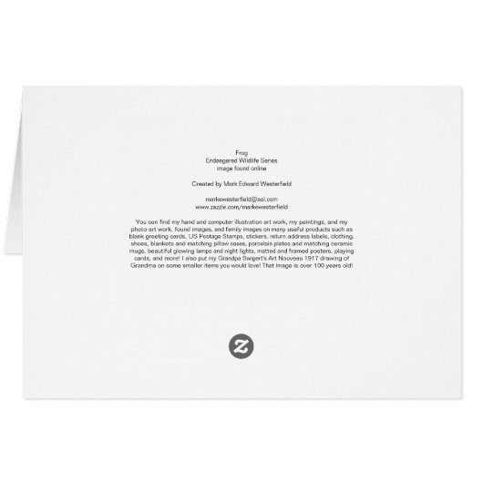 Frog Endangered Wildlife Series (Back Horizontal)