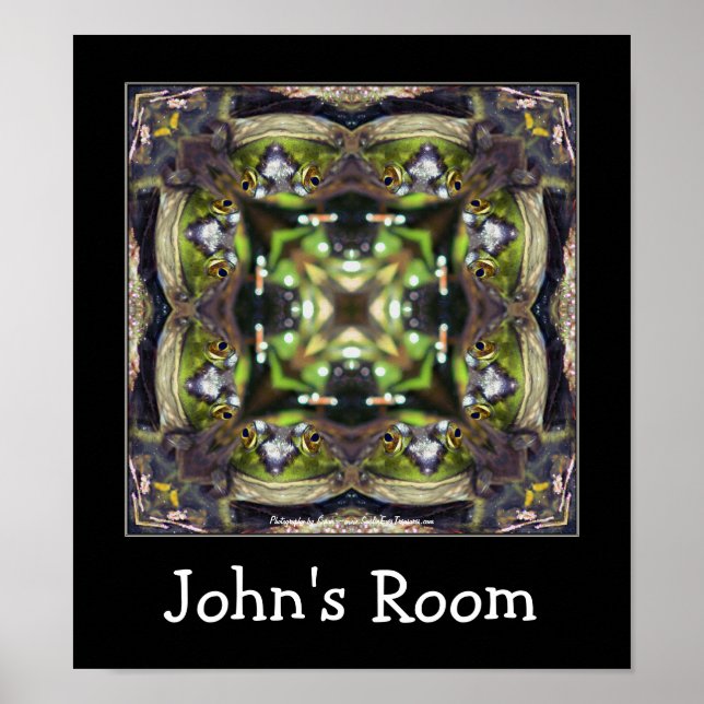 Frog Face Kids Room Personalized Poster (Front)