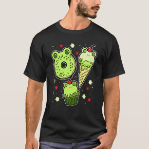 Frog Face Toad Amphibian Froggy Donut Ice Cream Cu T-Shirt