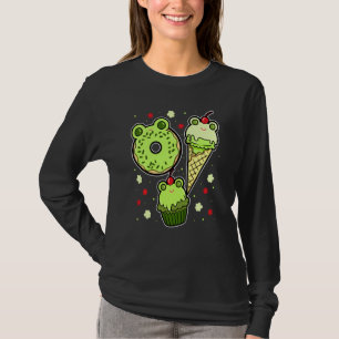 Frog Face Toad Amphibian Froggy Donut Ice Cream Cu T-Shirt