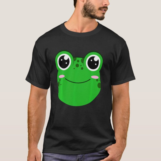 Frog Face True Toad Amphibian Green Froggy  Tadpol T-Shirt (Front)