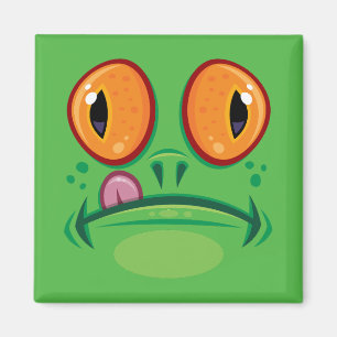 Frog Face with Tongue Cartoon Magnet