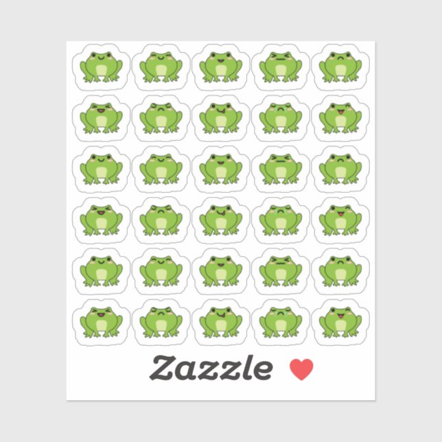 Frog Faces Emotions Mood Tracking Planner Sticker (Sheet)