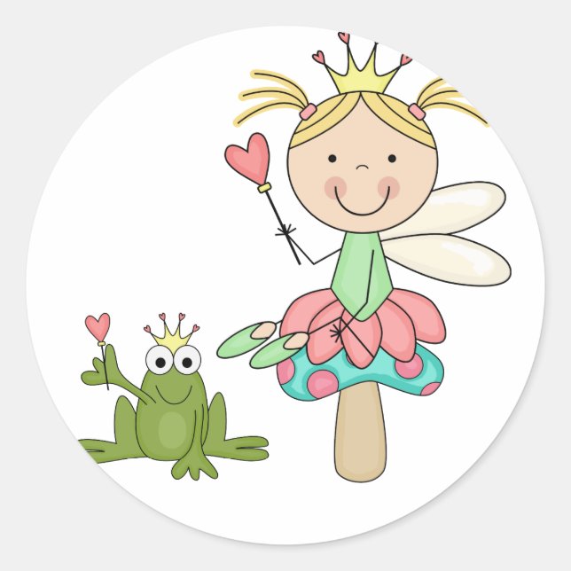 Frog Fairy - Blond T-shirts and Gifts Classic Round Sticker (Front)