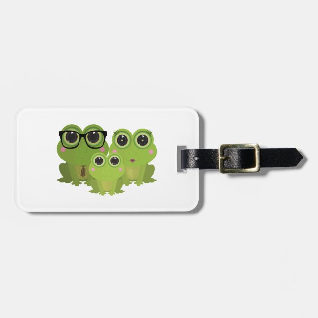 Frog Family  Luggage Tag (Front Horizontal)