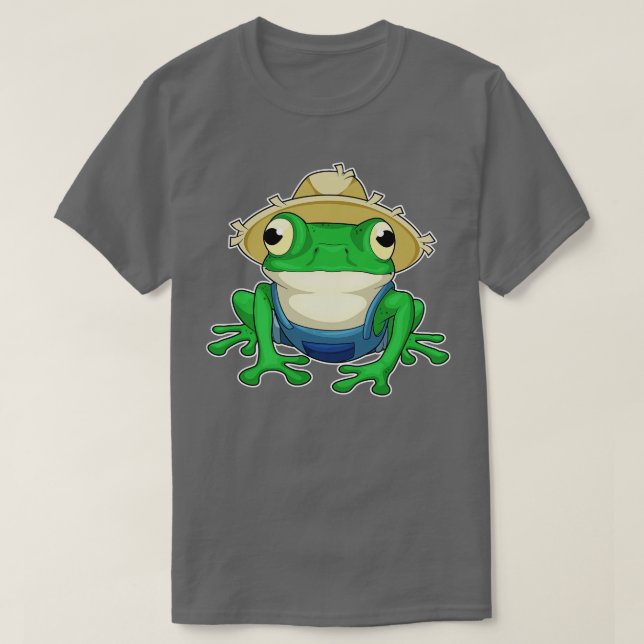 Frog Farmer Hat T-Shirt (Design Front)