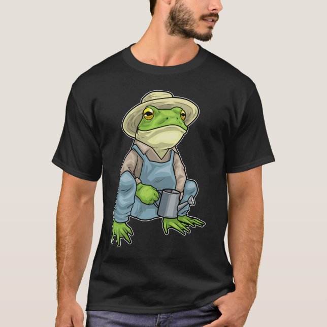 Frog Farmer Watering can Farm T-Shirt (Front)