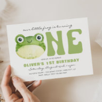 Frog First Birthday Invitations