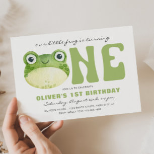 Frog First Birthday Invitations