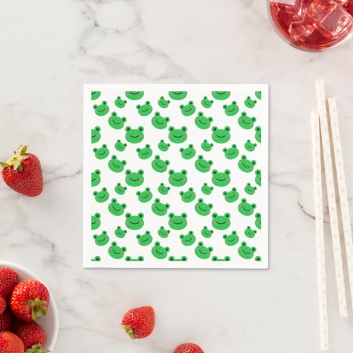Frog First Birthday party Croaking Green Glitter P Napkins